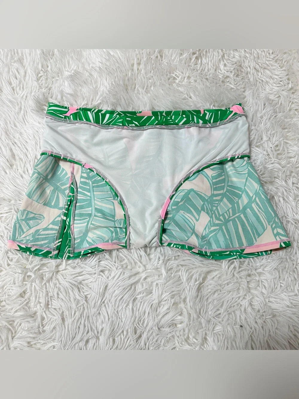 Lilly Pulitzer Sharlene Swim Skort Skirted Bikini Bottom Sz 14 Tropical Leaves